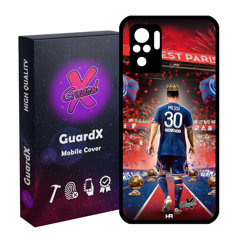 کاور گارد ایکس طرح مسی مدل Glass10377 مناسب برای گوشی موبایل شیائومی Redmi Note 10 4G / Redmi Note 10S