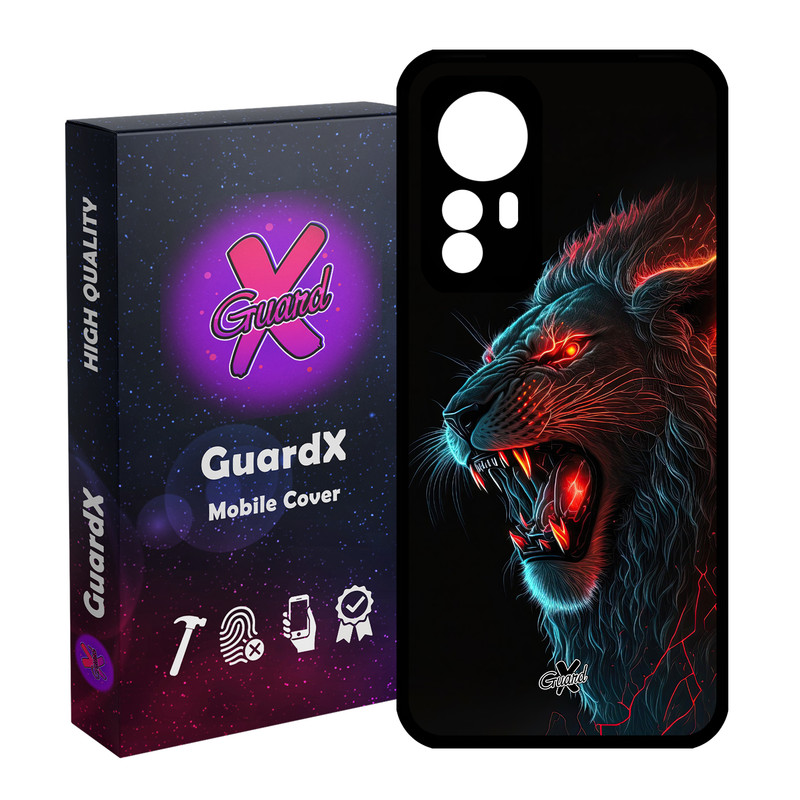 کاور گارد ایکس طرح شیر مدل Glass10619 مناسب برای گوشی موبایل شیائومی Redmi Note 12S