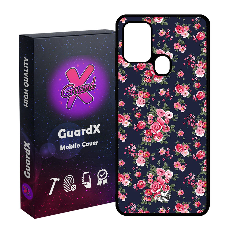 کاور گارد ایکس طرح Flower مدل Glass10130 مناسب برای گوشی موبایل سامسونگ Galaxy A21s