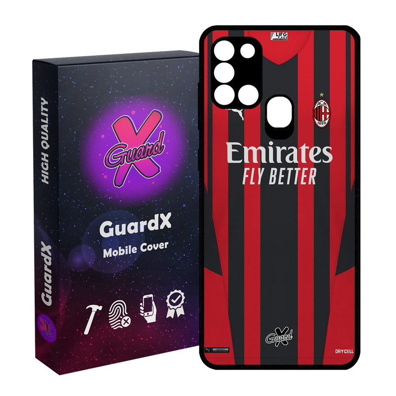 کاور گارد ایکس طرح AC Milan مدل Glass10399 مناسب برای گوشی موبایل سامسونگ Galaxy A21s