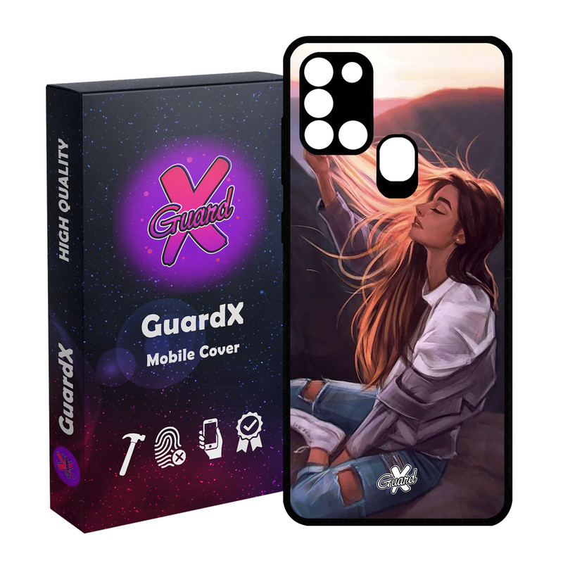 کاور گارد ایکس طرح Girl مدل Glass50352 مناسب برای گوشی موبایل سامسونگ Galaxy A21s