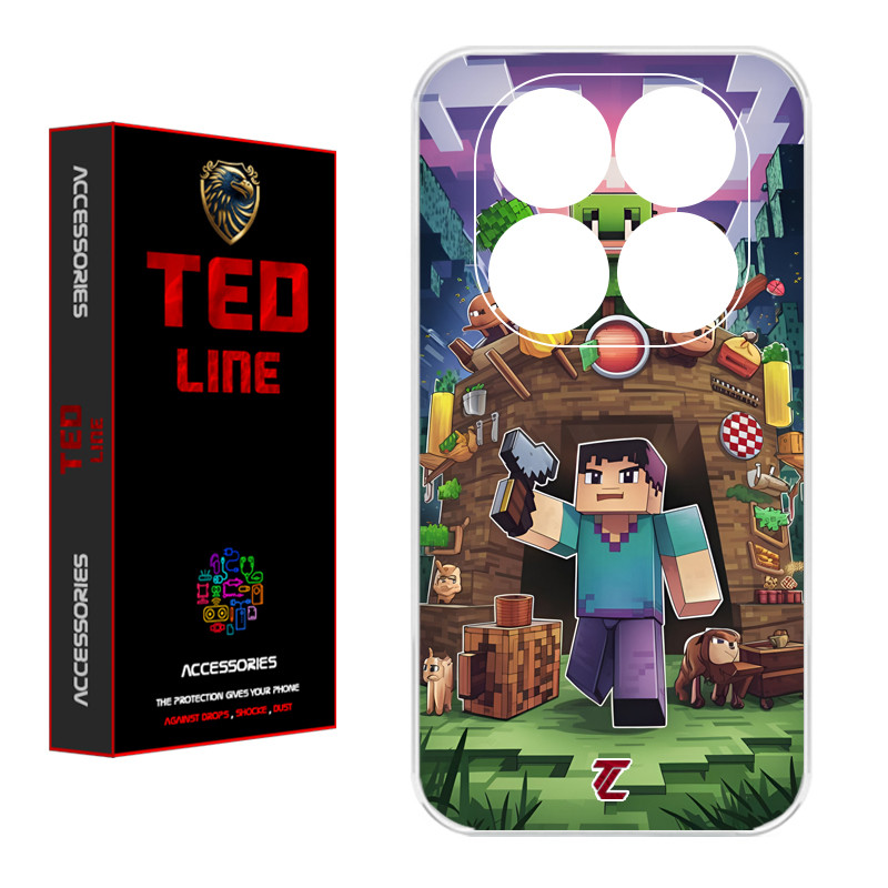 کاور تدلاین طرح ماینکرفت کد 1193 مناسب برای گوشی موبایل شیائومی Redmi Note 14 Pro Plus 5G