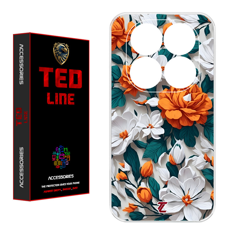 کاور تدلاین طرح گل نارنجی کد 1229 مناسب برای گوشی موبایل شیائومی Redmi Note 14 Pro Plus 5G