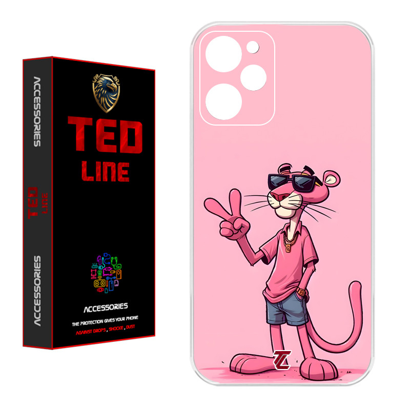 کاور تد لاین طرح پلنگ صورتی کد 1110 مناسب برای گوشی موبایل شیائومی Poco X5 Pro