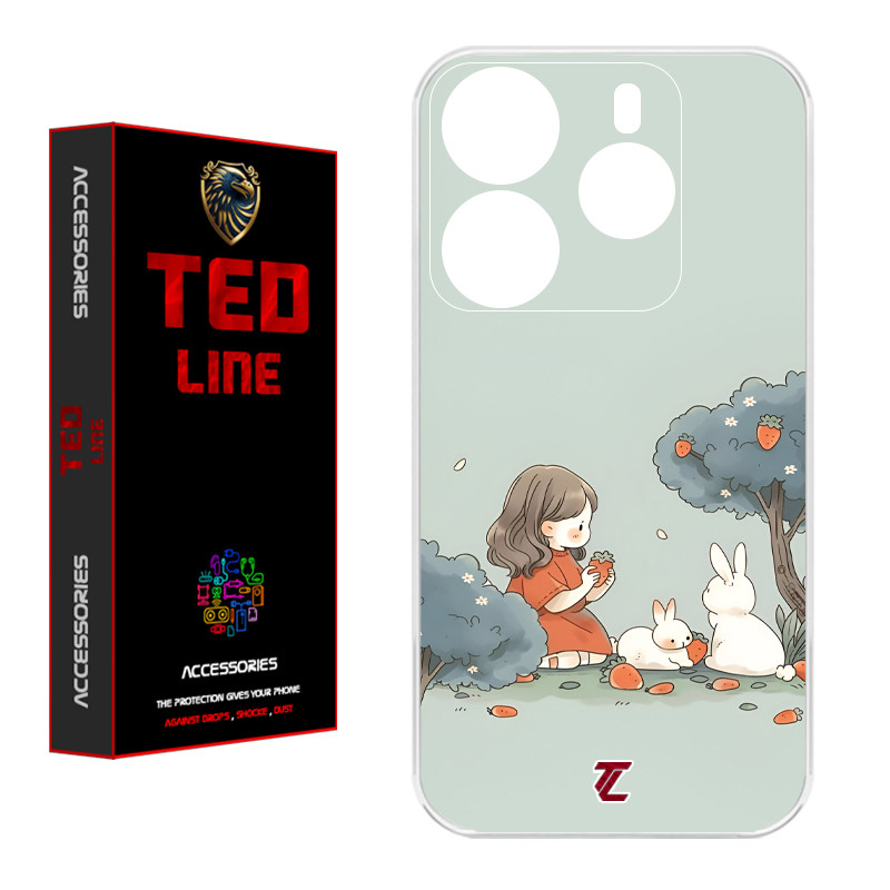 کاور تدلاین طرح دختر و خرگوش کد 1228 مناسب برای گوشی موبایل شیائومی Redmi Note 14 4G