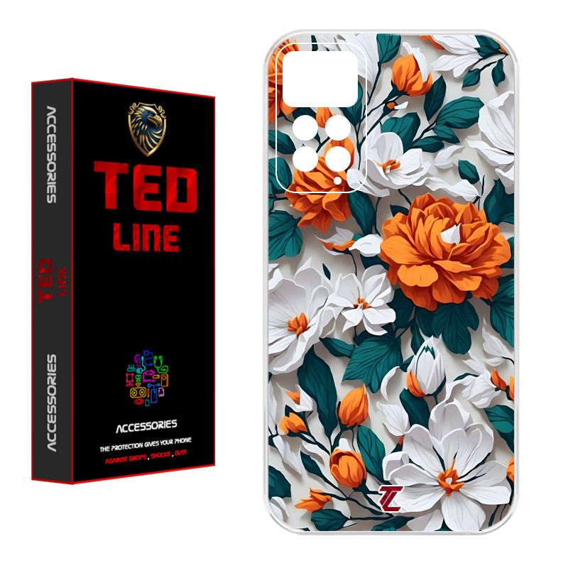 کاور تدلاین طرح گل نارنجی کد 1229 مناسب برای گوشی موبایل شیائومی Redmi Note 11 Pro 4G / Note 12 Pro 4G