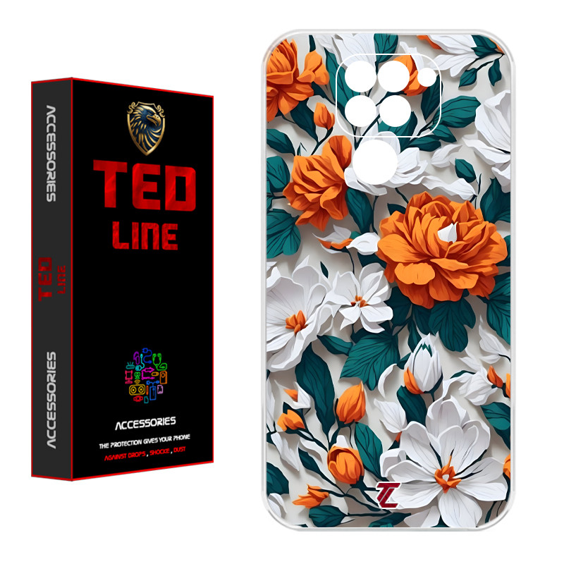 کاور تدلاین طرح گل نارنجی کد 1229 مناسب برای گوشی موبایل شیائومی Redmi Note 9
