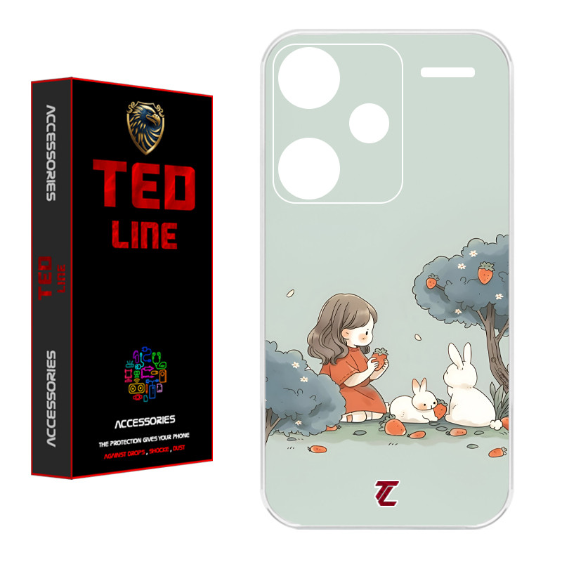 کاور تدلاین طرح دختر و خرگوش کد 1228 مناسب برای گوشی موبایل شیائومی Redmi Note 13 Pro Plus