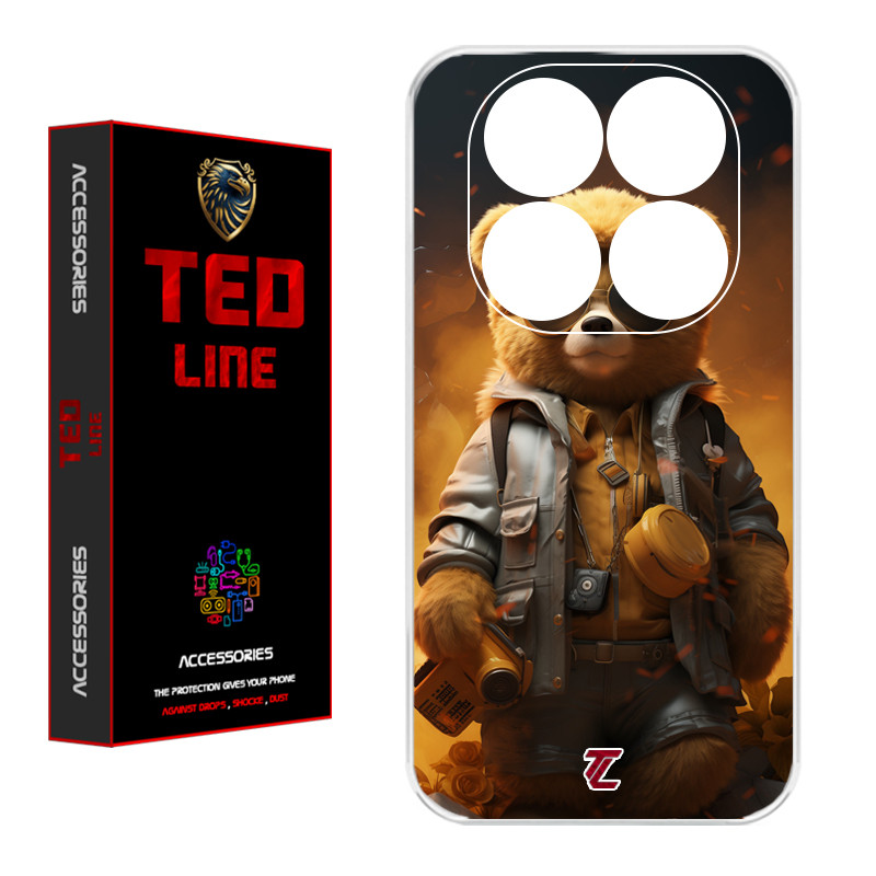 کاور تد لاین طرح خرس جنگی کد 1103 مناسب برای گوشی موبایل شیائومی Redmi Note 14 Pro Plus 5G