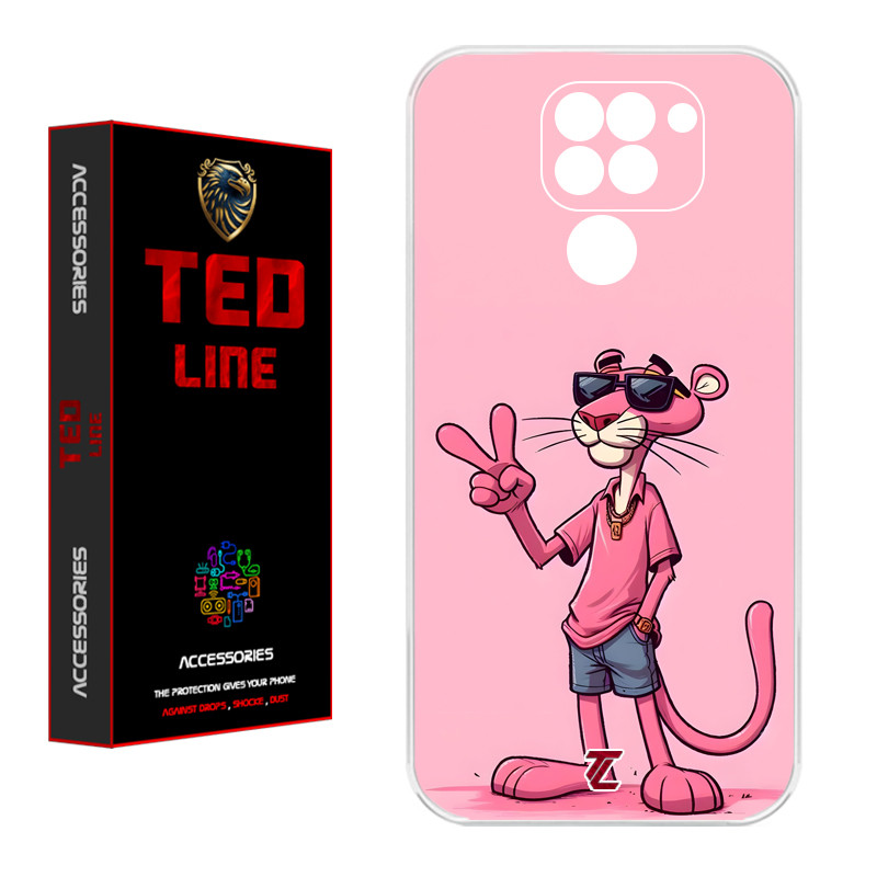 کاور تد لاین طرح پلنگ صورتی کد 1110 مناسب برای گوشی موبایل شیائومی Redmi Note 9