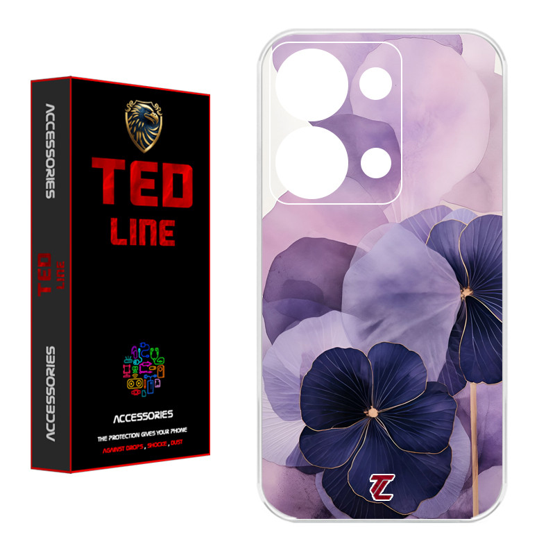 کاور تدلاین طرح گل بنفش کد 1159 مناسب برای گوشی موبایل شیائومی Redmi Note 13 Pro 4G / Poco M6 Pro