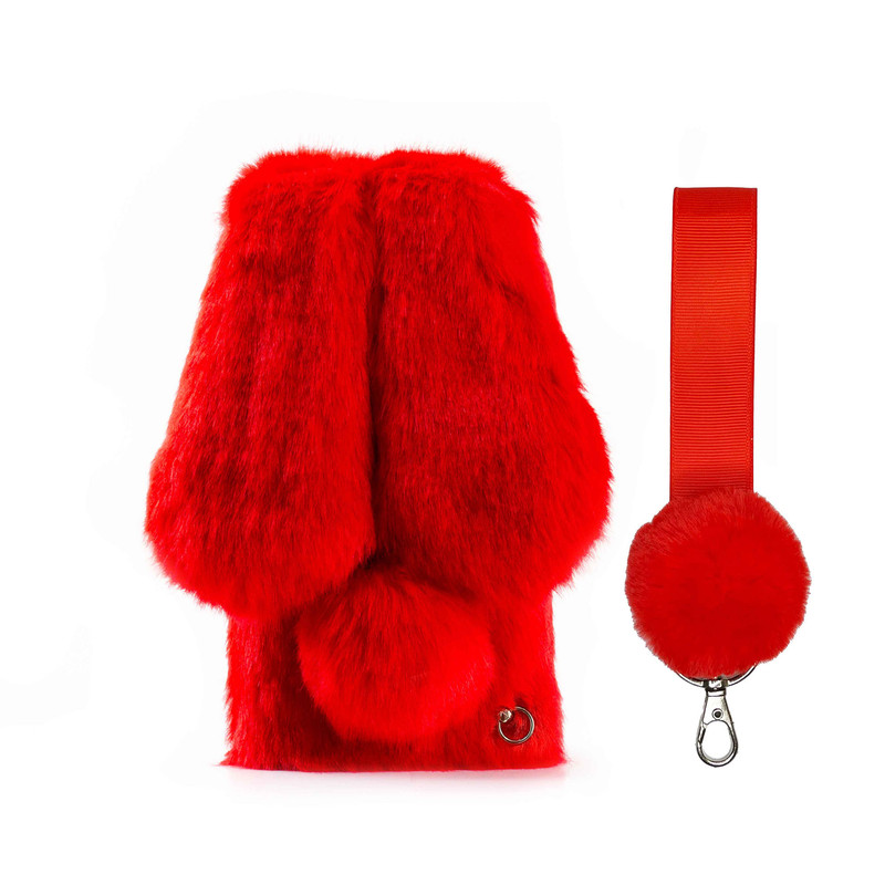 کاور مدل خرگوشی پشمالو مناسب برای گوشی موبایل سامسونگ Galaxy S9 Plus به همراه بند
