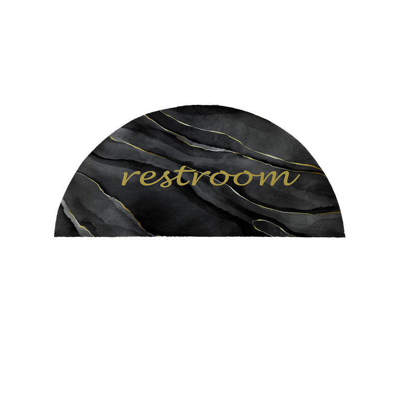 پادری مدل نیم دایره طرح Restroom کد 8755 سایز 90×45 سانتی متر