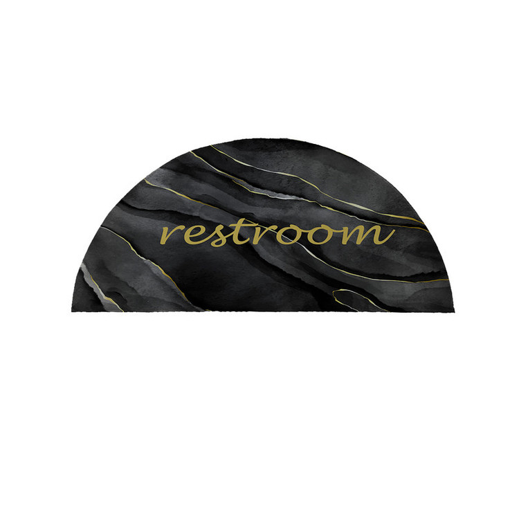 پادری مدل نیم دایره طرح Restroom کد 8755 سایز 90×45 سانتی متر