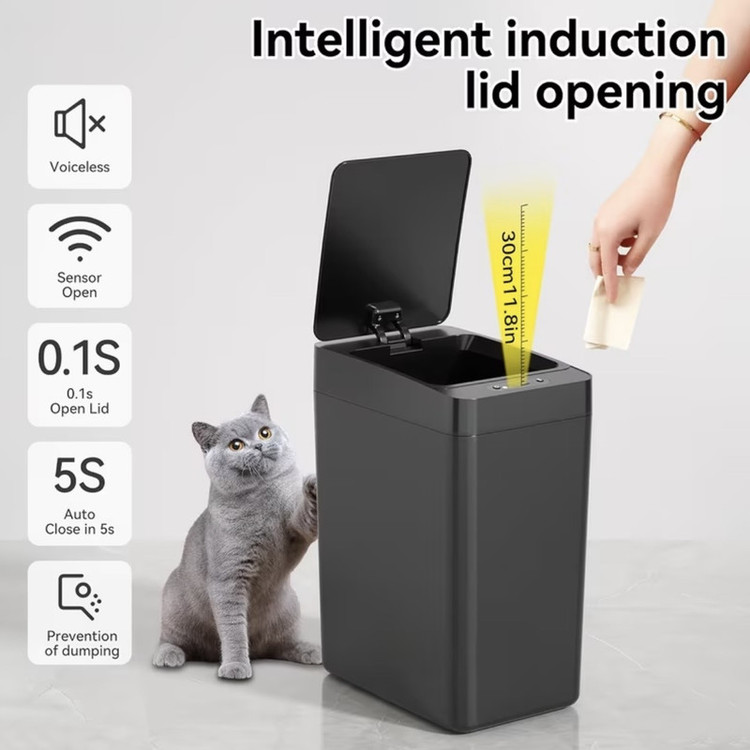 سطل زباله لمسی هوشمند مدل Touchless گنجایش ۱۱.۵ لیتر