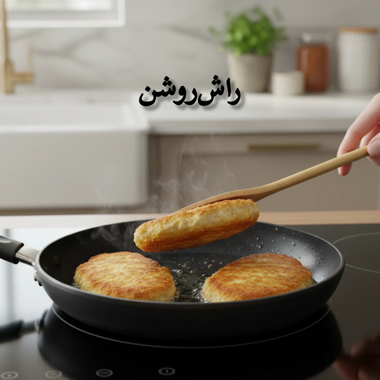 سرویس کفگیر و ملاقه چوبی ۲ پارچه دبلیو اس مدل برگردان چوبی