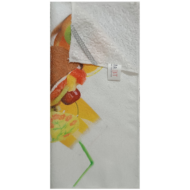 دستمال نظافت آشپزخانه بی تی مدل میکروفایبر طرح میوه کد 30x30W281