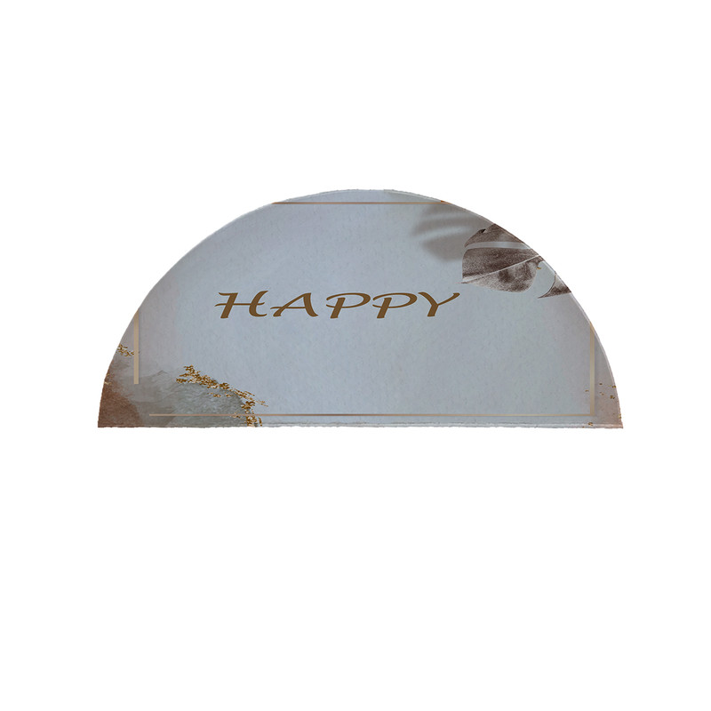 پادری مدل نیم دایره طرح Happy کد 8655 سایز 90×45 سانتی متر