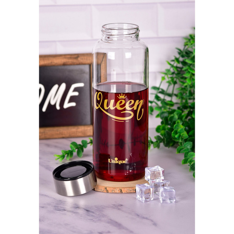 بطری شیشه ای یونیک طرح queen کد 3052