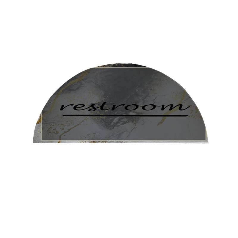 پادری مدل نیم دایره طرح Restroom کد 8696 سایز 90×45 سانتی متر