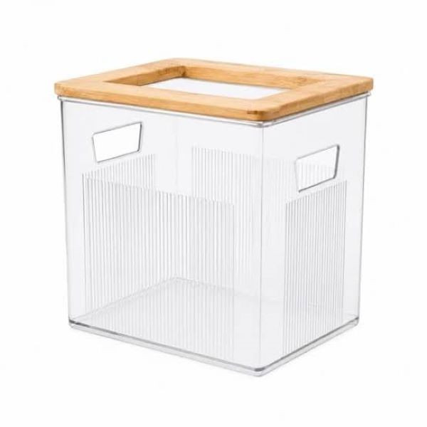 سطل زباله لیمون مدل رویه چوبی کد 2501 گنجایش 500 لیتر