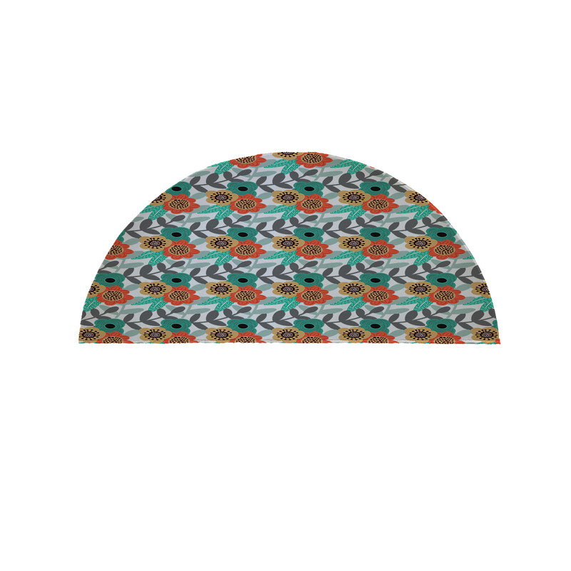 پادری مدل نیم دایره طرح گل کد 9407 سایز 90×45 سانتی متر