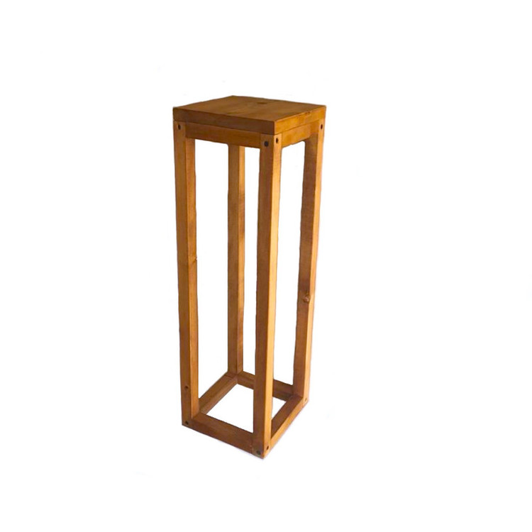 استند گلدان چوب روسی مدل M1410 با پایه 3x3 و صفحه یکتکه 20x20، ارتفاع 60 سانتیمتر و وزن 1000 گرم
