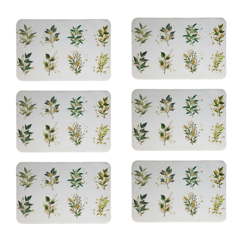 زیربشقابی طرح برگ  کد 8110 بسته 6 عددی