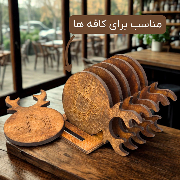 زیر لیوانی کد ZL07 بسته 6 عددی به همراه استند