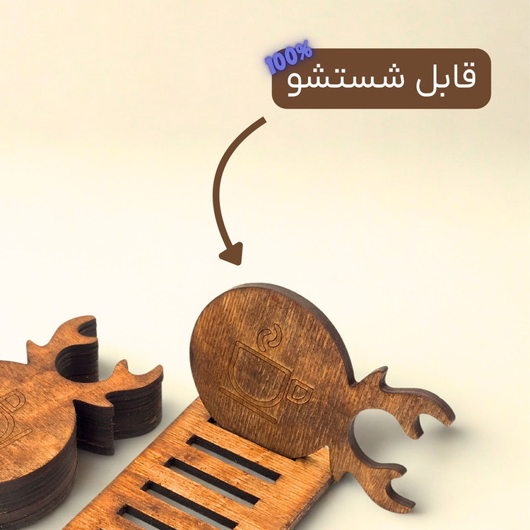 زیر لیوانی کد ZL07 بسته 6 عددی به همراه استند