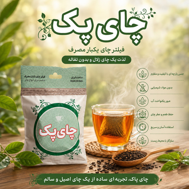 فیلتر چای مدل TP60 چهار بسته 60 عددی