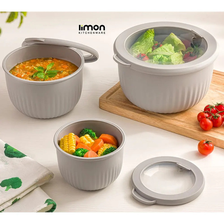 کاسه لیمون مدل درب دار کد HS2223 مجموعه 3 عددی
