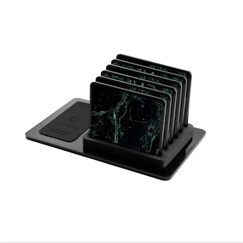 زیر لیوانی ماهوت مدل Graphite-Green-Marble بسته 6 عددی