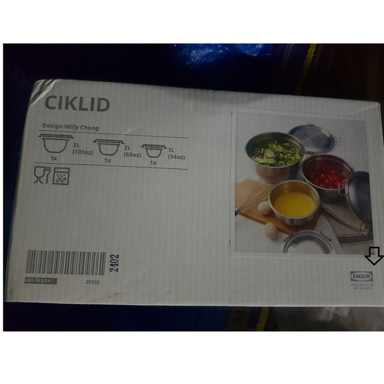 کاسه ایکیا مدل درب دار CIKLID کد .592.74 بسته 3 عددی