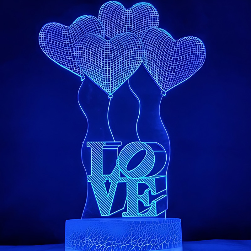 چراغ خواب سه بعدی زیما مدل Love