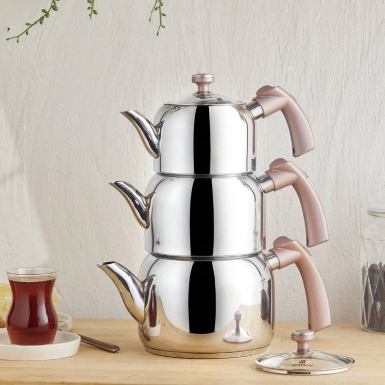 ست کتری و قوری کاراجا مدل TRES گنجایش کتری 1.95 لیتر گنجایش قوری 1.35 لیتر مجموعه 3 عددی