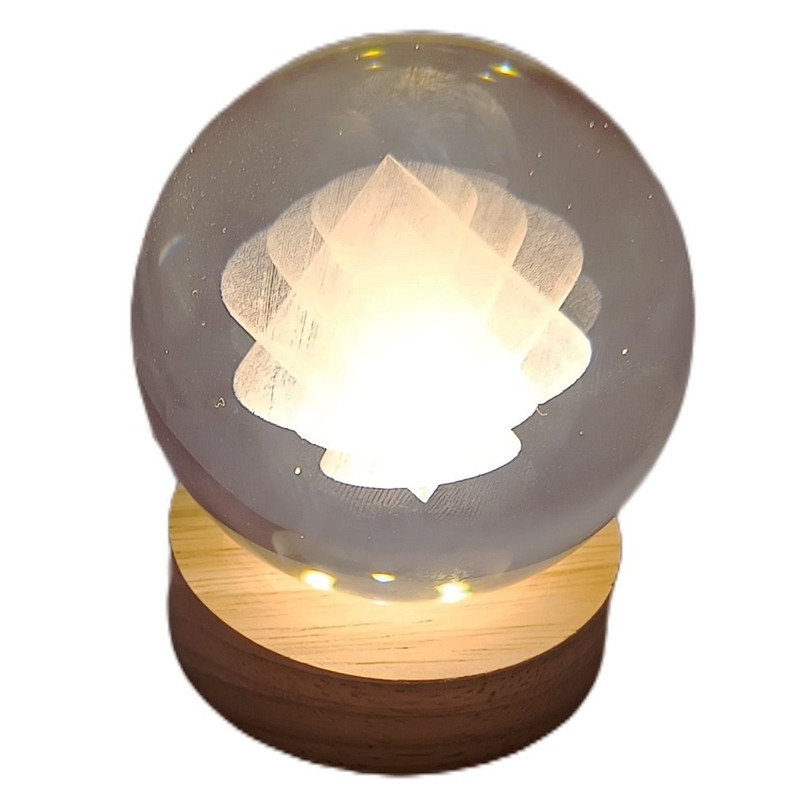 چراغ خواب طرح گوی کریستال مدل مخروطی