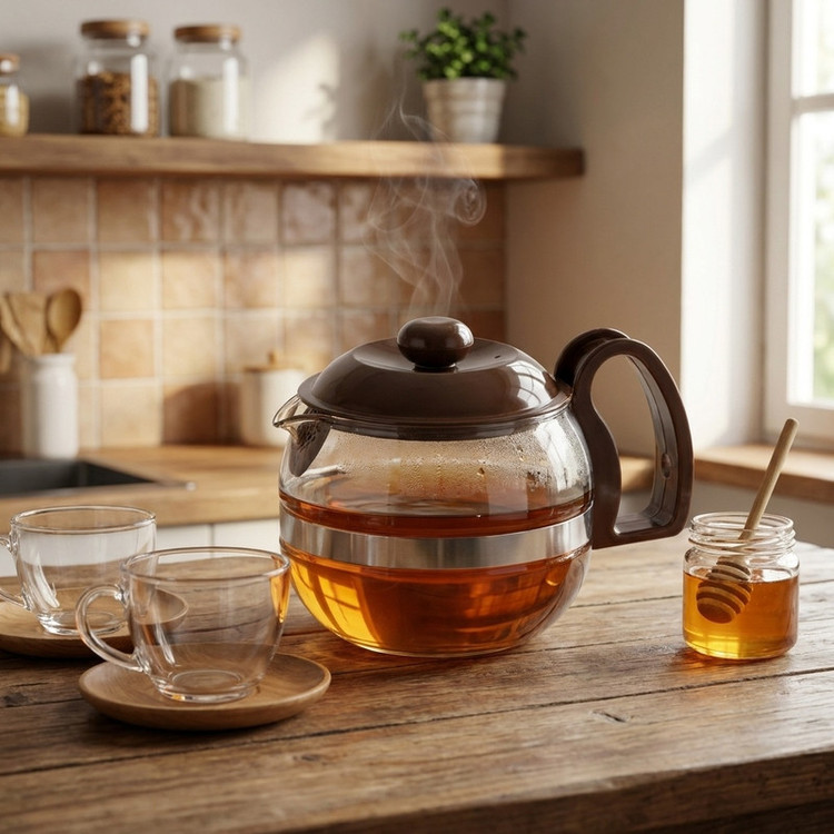 قوری ای ام مدل پیرکس گنجایش 1200 میلی لیتر
