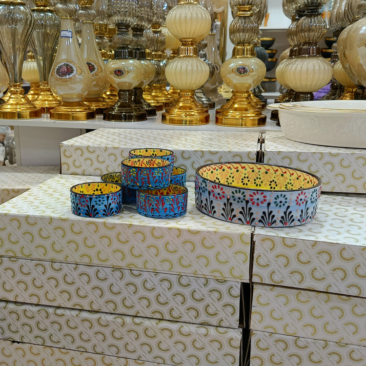 کاسه مدل گل برجسته انار خوری مجموعه 7 عددی