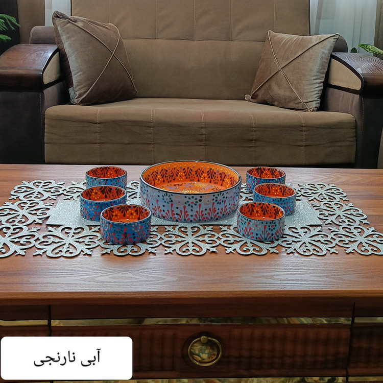 کاسه مدل گل برجسته انار خوری مجموعه 7 عددی