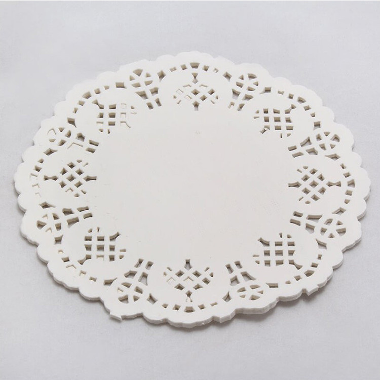 کاغذ شیرینی پزی مدل گیپور طرح دایره 14x14 بسته 100 عددی