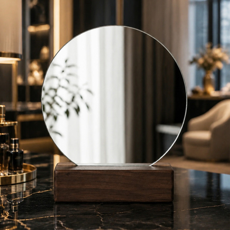 آینه رومیزی باوان دکور مدل پایه چوب