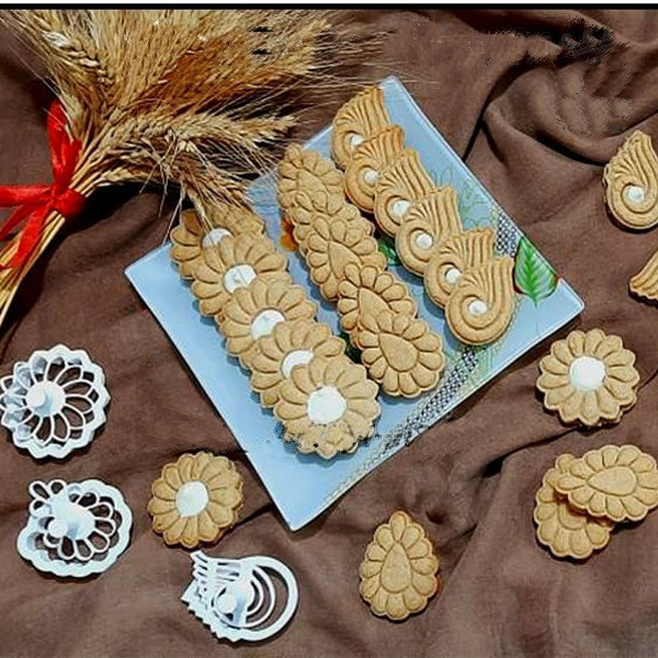 کاتر شیرینی پزی به گز مدل پر طاووس مجموعه 2 عددی