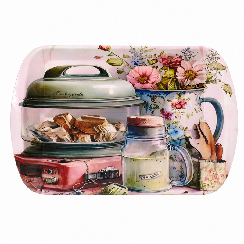 سینی  دسته دار مهروز مدل A-1002 بانکه سایز 20×32 سانتی متر