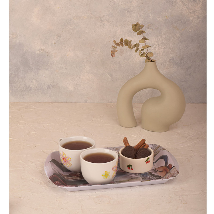 سینی دسته دار مهروز مدل A-1002 بانکه سایز 20×32 سانتی متر