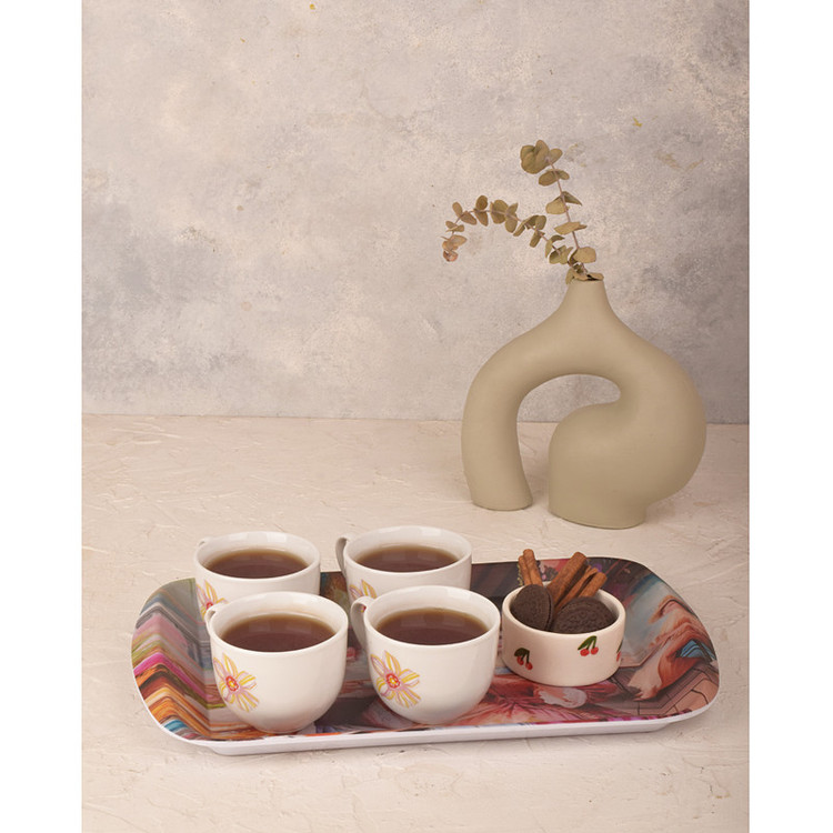 سینی دسته دار مهروز مدل A-1003 کلاسیک سایز 25×39 سانتی متر