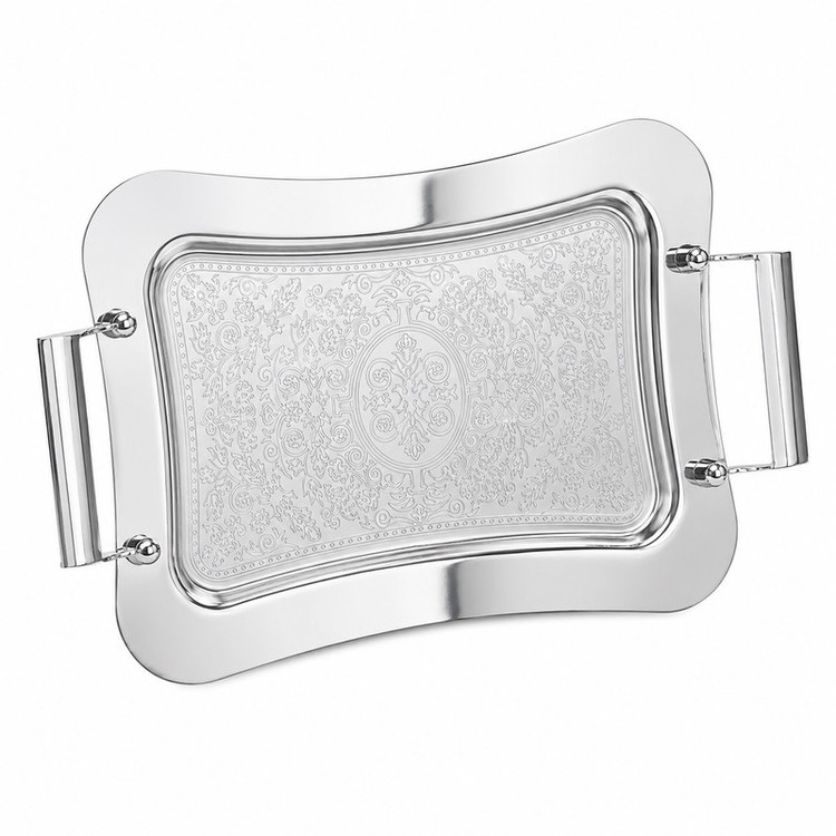 سینی دسته دار نگین مدل آلفا A1P کد 70068 سایز 45x27 سانتی متر