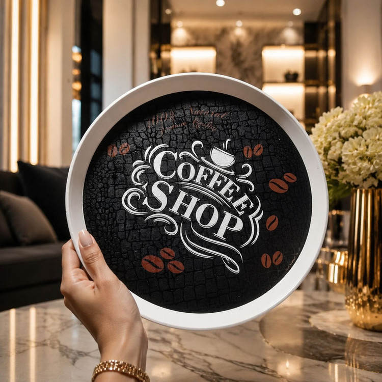 سینی بدون دسته مدل کافی مینیمال کد k2 سایز 35×35 سانتی متر