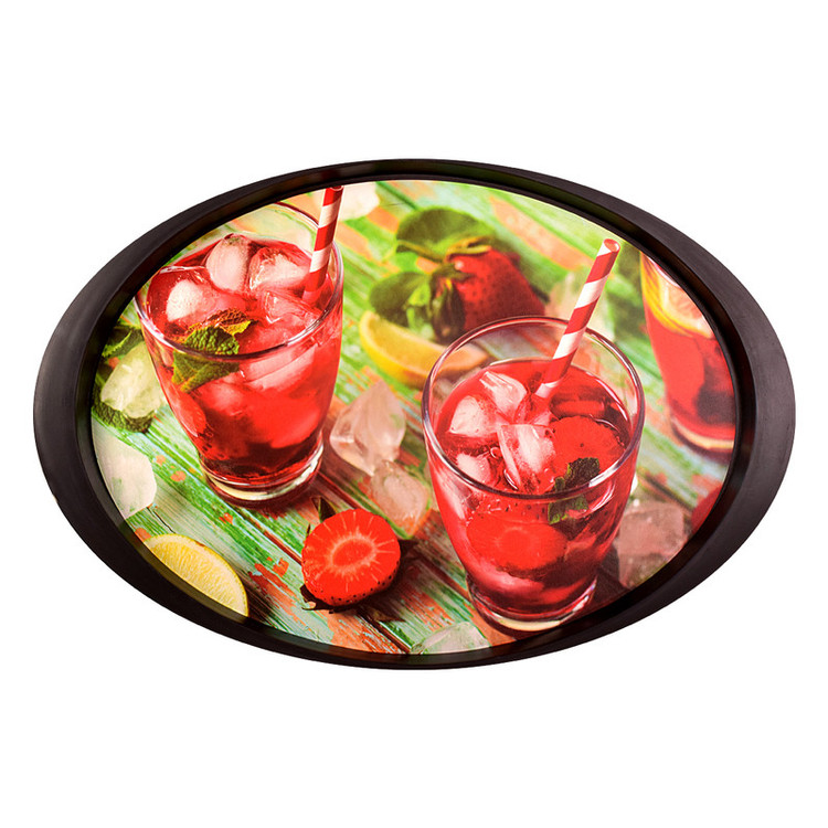 سینی بدون دسته مهروز مدل 2006 طرح توت فرنگی سایز 33×49 سانتی متر