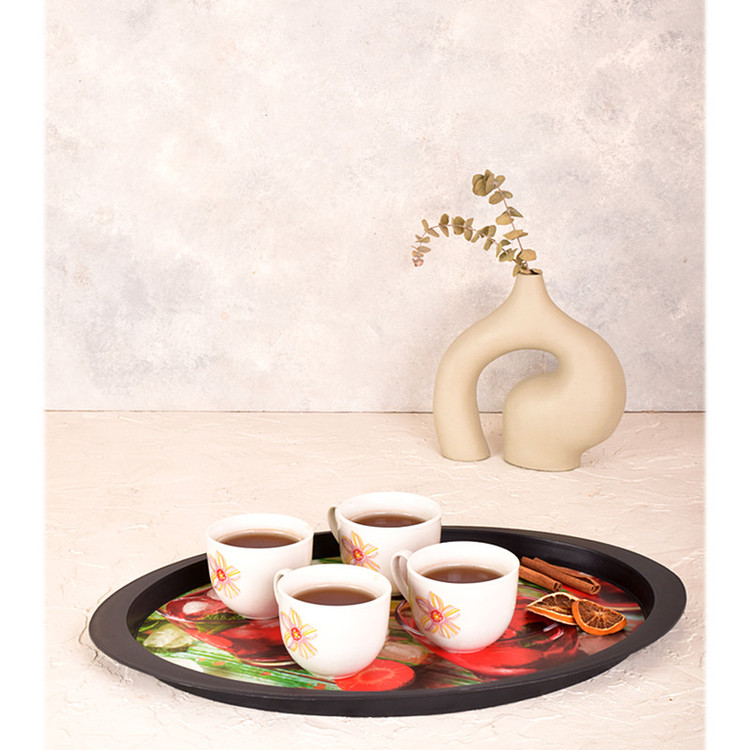 سینی بدون دسته مهروز مدل 2006 طرح توت فرنگی سایز 33×49 سانتی متر
